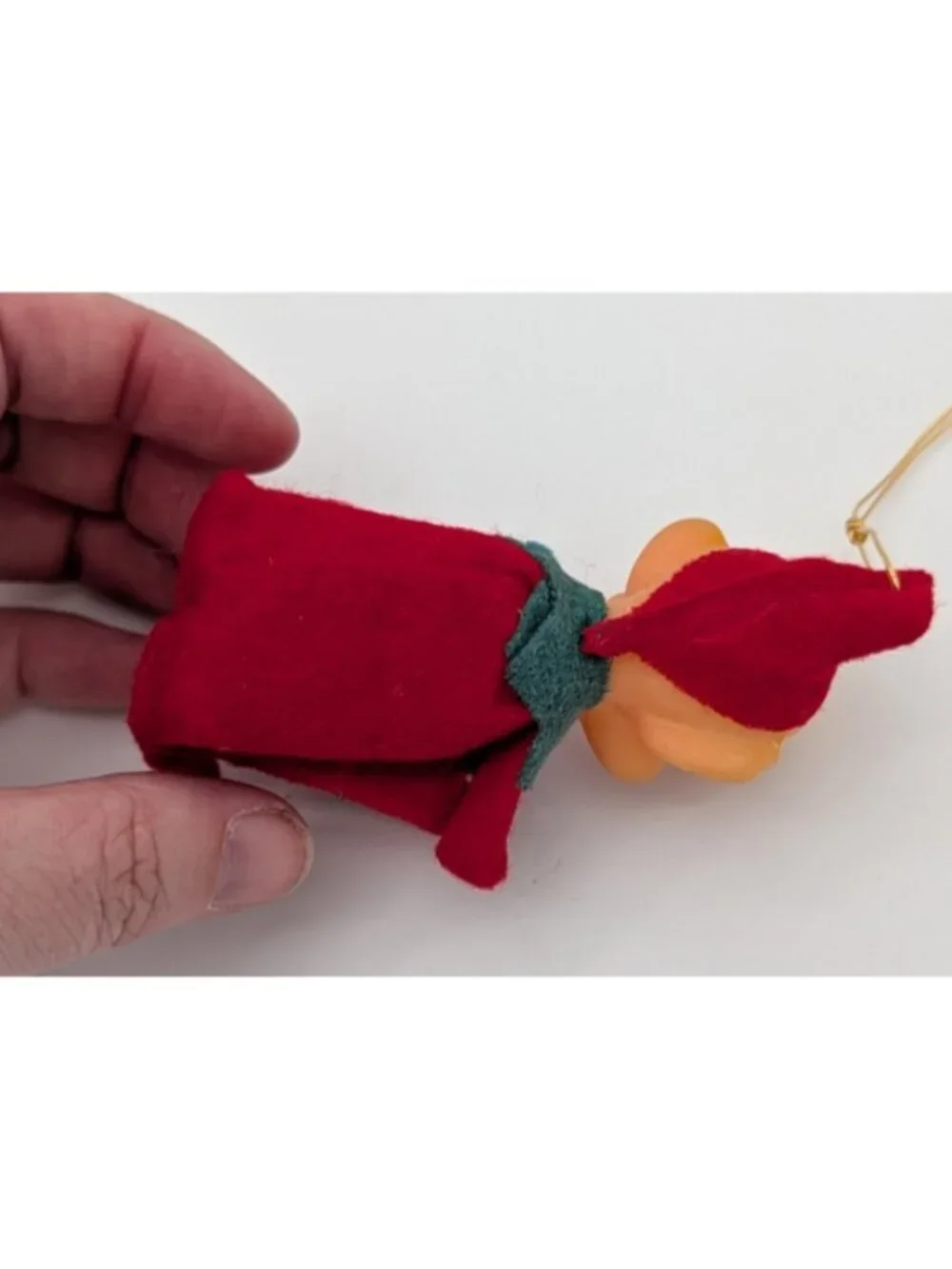Vintage Japan Pixie Elf Knee Hugger Felt Ornament Christmas MCM 4.5